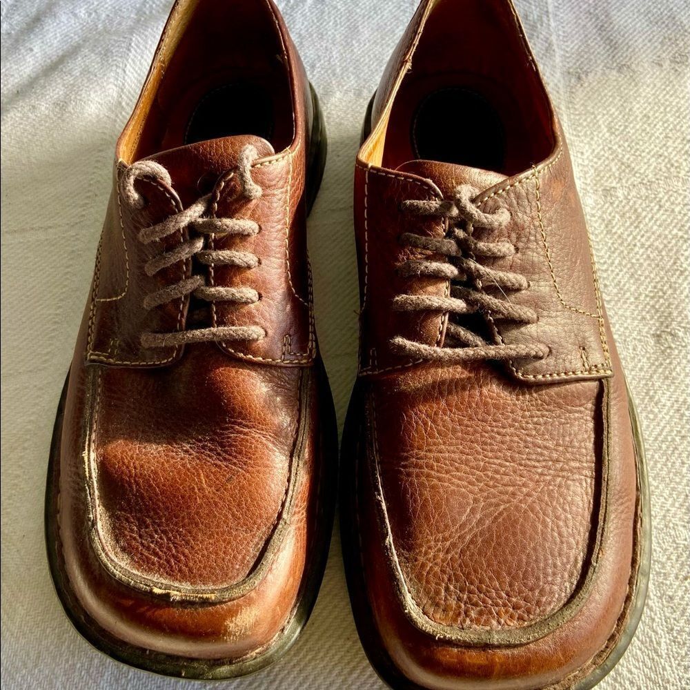 Born Casual Oxford M6307 Men US 9 M, Eur 42.5 Brown Pebbled Leather